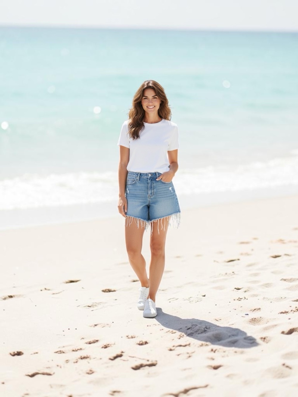 Sonoma Light Denim Frayed Hem Jean Shorts Size 12